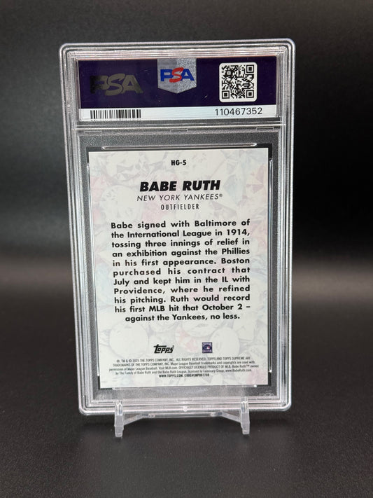 2024 Topps Chrome MLB Hidden Gems Babe Ruth Citrine PSA 9