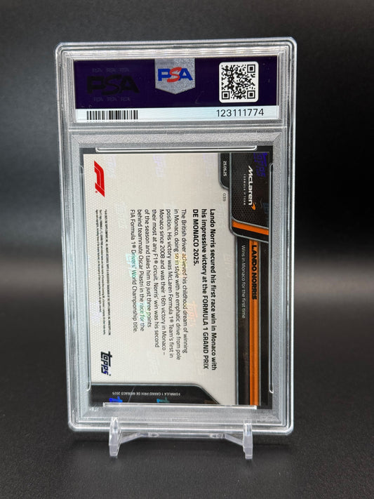 2025 Topps Now F1 75 Land Norris #039 Orange Foil PSA 10