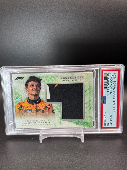 2024 Topps Eccellenza Formula 1 Lando Norris Relic Green PSA 10