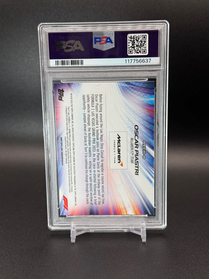 2024 Topps Chrome Sapphire Formula 1 Oscar Piastri Re-Charged #8 Gold 10/50 PSA 9