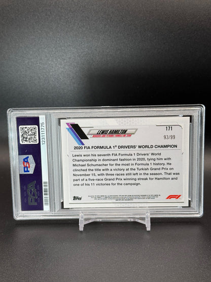 2021 Topps Chrome F1 Lewis Hamilton #171 Green Raywave 93/99 PSA 9