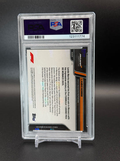 2025 Topps Now F1 75 Land Norris #039 Orange Foil PSA 10