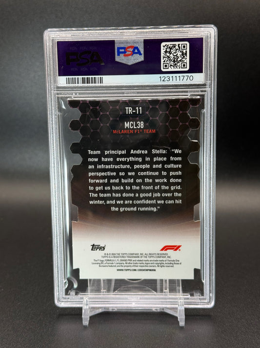 2024 Topps Fomula 1 Paddock Pass McLaren Triumvirates Die-Cut PSA 10