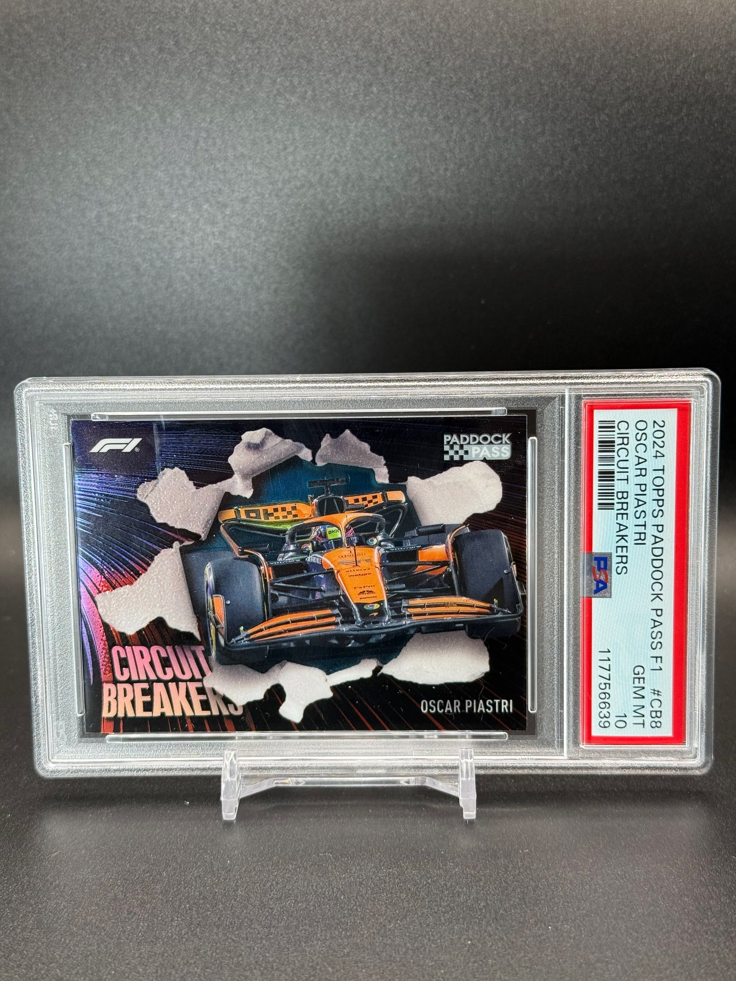 2024 Topps Formula 1 Paddock Pass Oscar Piastri Circuit Breakers CB-8 PSA 10