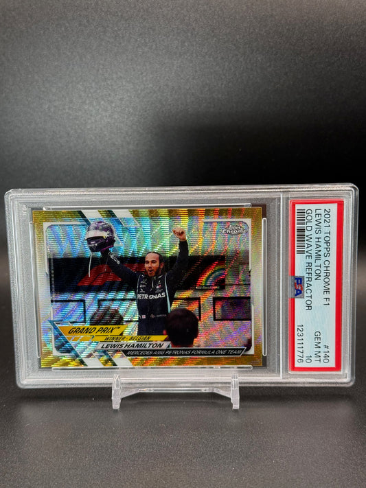 2021 Topps Chrome Formula 1 Lewis Hamilton Gold PSA 10